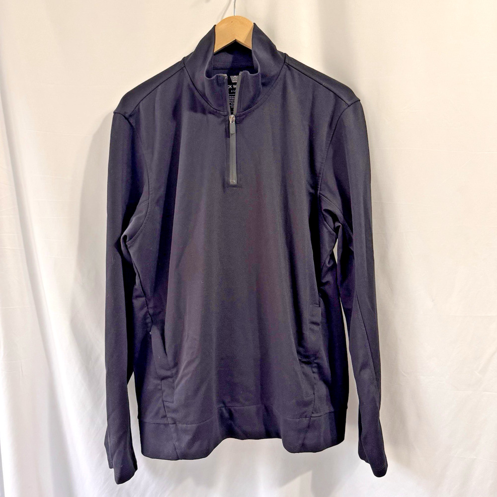Mack Weldon Pullover Mens XL Black 1/4 Zip Mock Neck Long Sleeve Performance